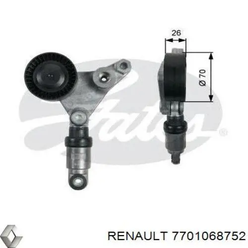 Купить 7701068752 Renault (RVI) Натяжитель приводного ремня
