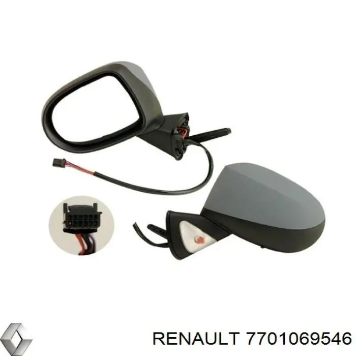 7701069546 Renault (RVI) espelho de retrovisão esquerdo