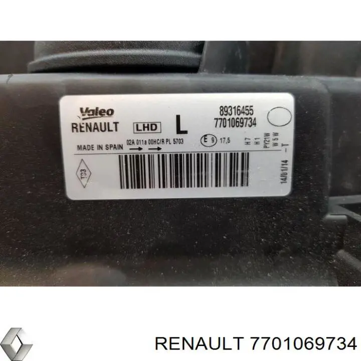 Фары Renault (RVI) 7701069734