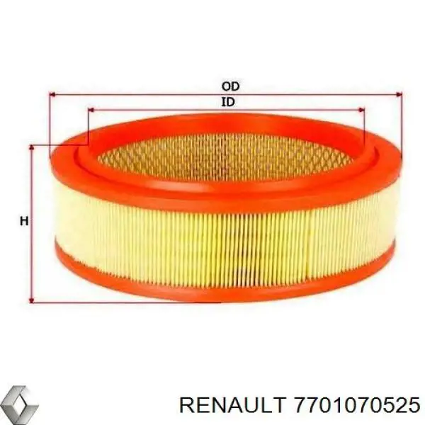 Filtro de ar Renault (RVI) 7701070525