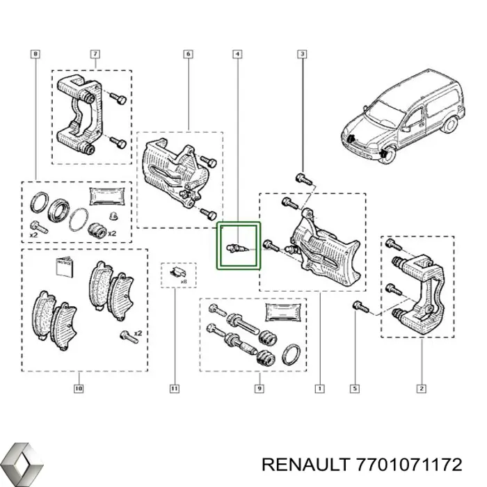 Цилиндр тормозной колесный 7701071172 Lada