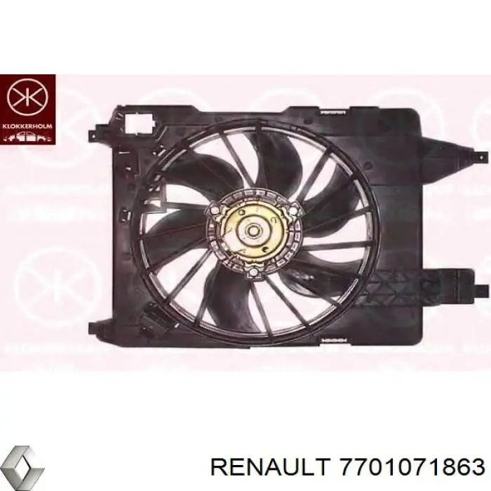 Электровентилятор охлаждения в сборе Renault (RVI) 7701071863 цена, от 32.41 USD