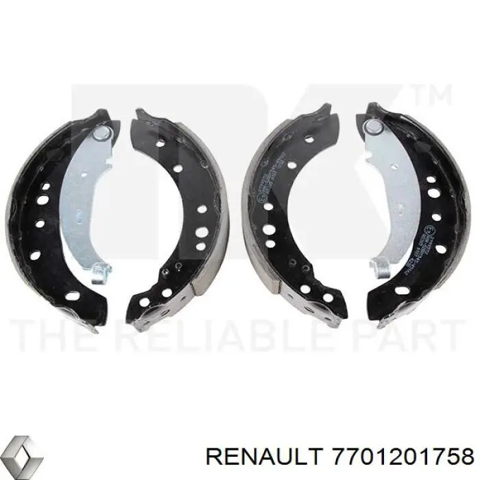 7701201758 Renault (RVI) задние барабанные колодки