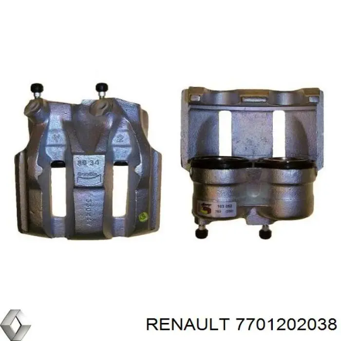 Суппорт тормозной передний левый 7701202038 Renault (RVI)