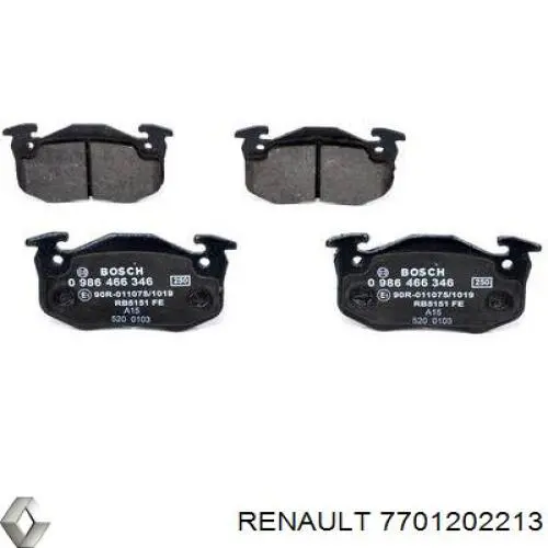 Передние тормозные колодки 7701202213 Renault (RVI)