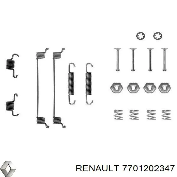 7701202347 Renault (RVI) монтажный комплект задних барабанных колодок