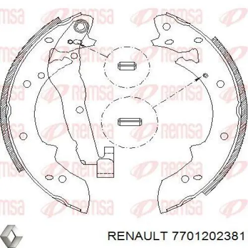 Купить 7701202381 Renault (RVI) Задние барабанные тормозные колодки