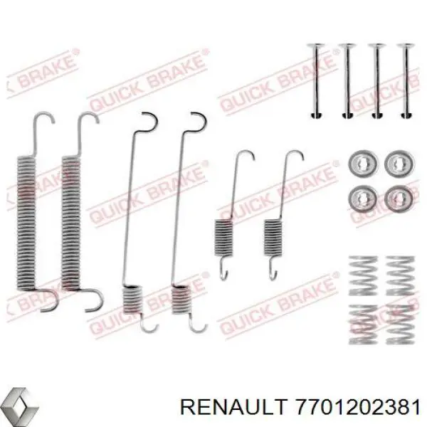 Задние барабанные колодки 7701202381 Renault (RVI)