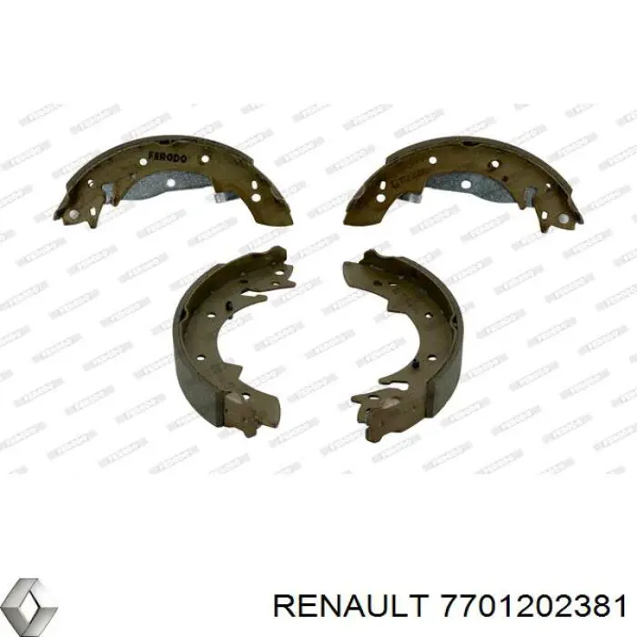 Задние барабанные колодки 7701202381 Renault (RVI)