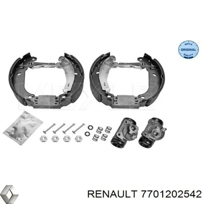 Купить 7701202542 Renault (RVI) Задние барабанные тормозные колодки