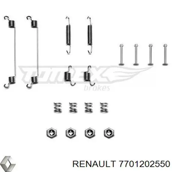 7701202550 Renault (RVI) монтажный комплект задних барабанных колодок