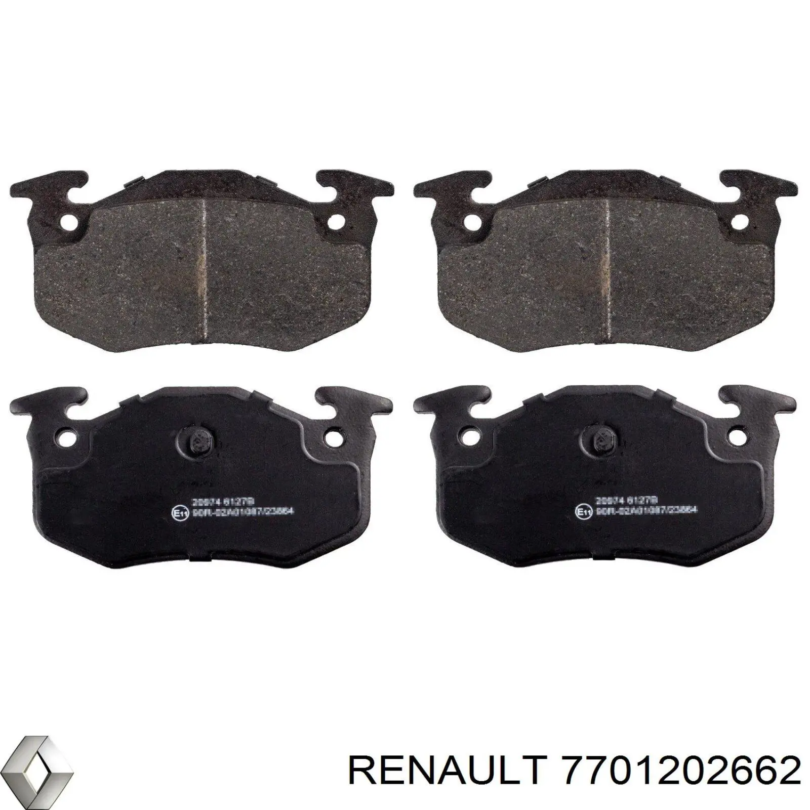 7701202662 Renault (RVI) колодки тормозные задние дисковые