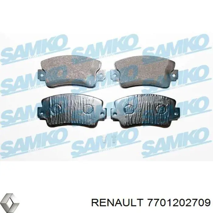 Передние тормозные колодки 7701202709 Renault (RVI)