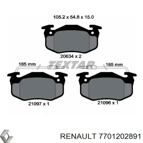 Купить 7701202891 Renault (RVI) Колодки тормозные