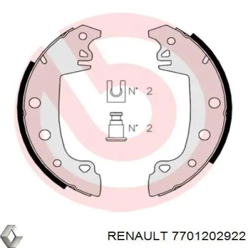 7701202922 Renault (RVI) колодки тормозные задние барабанные