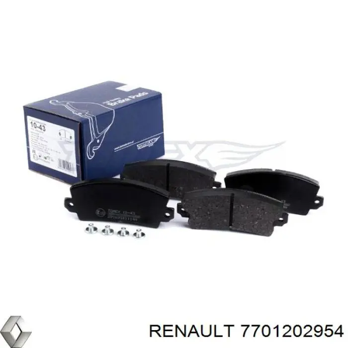 7701202954 Renault (RVI) колодки тормозные передние дисковые