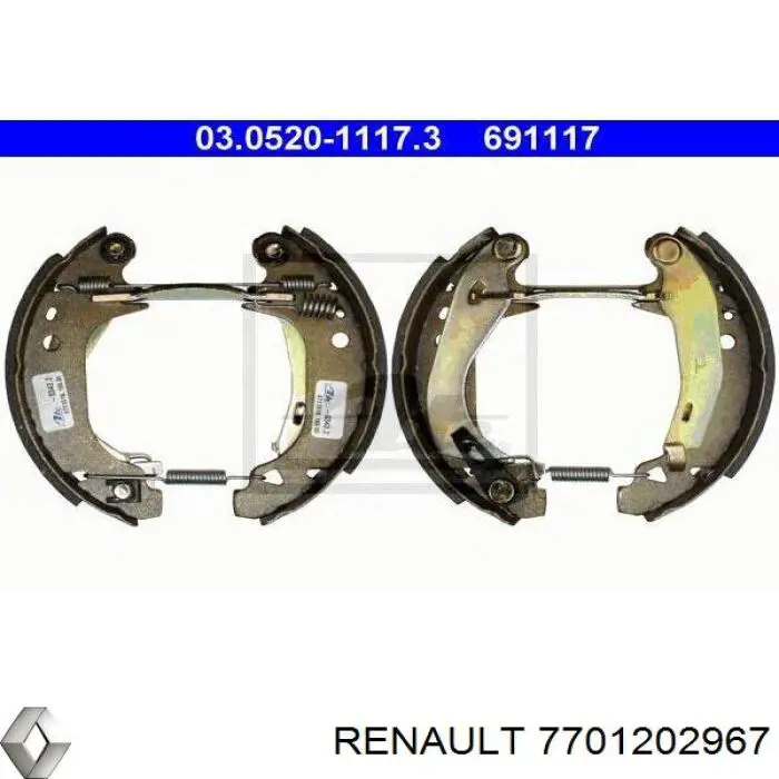 7701202967 Renault (RVI) колодки тормозные задние барабанные
