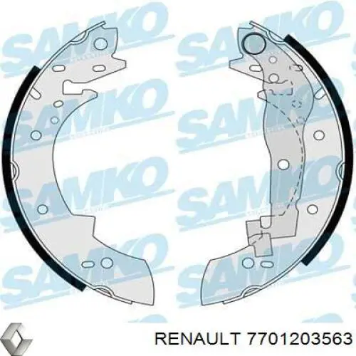 Zapatas de frenos de tambor traseras 7701203563 Renault (RVI)