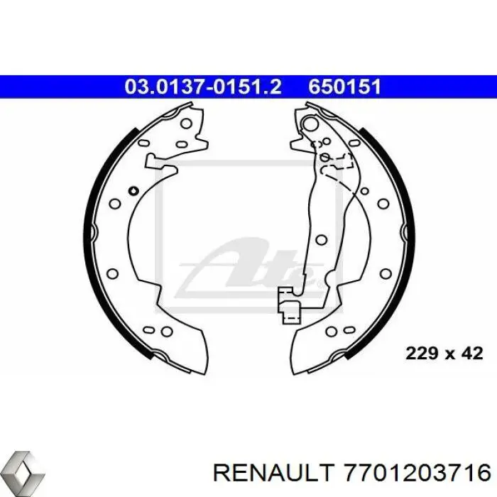 Тормоза рабочие задние ножные и тормозные барабаны Renault (RVI) 7701203716 цена, от 18.70 USD