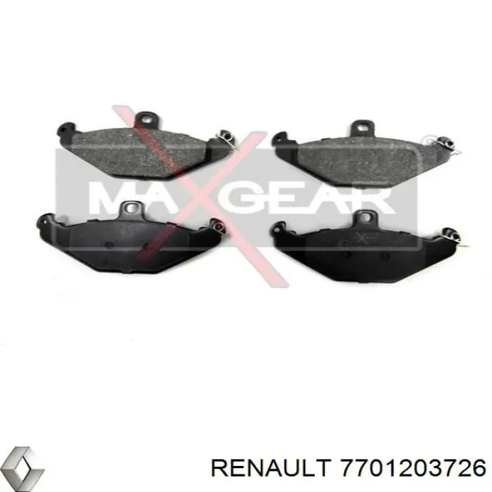 Задние тормозные колодки 7701203726 Renault (RVI)