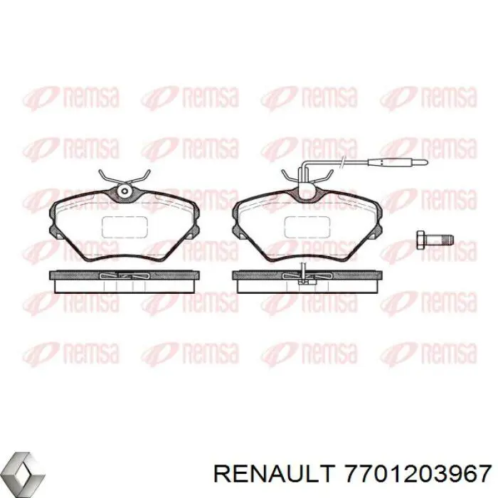 7701203967 Renault (RVI) передние тормозные колодки