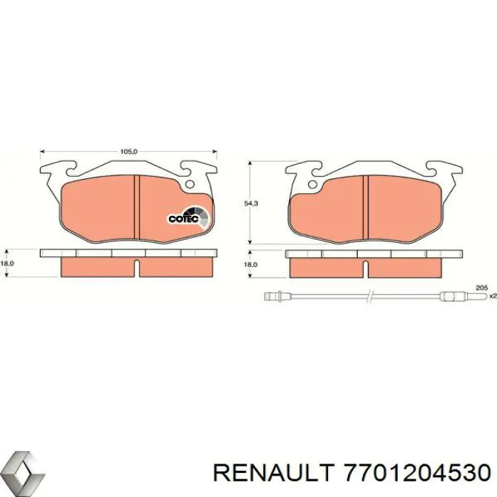 Купить 7701204530 Renault (RVI) Колодки тормозные