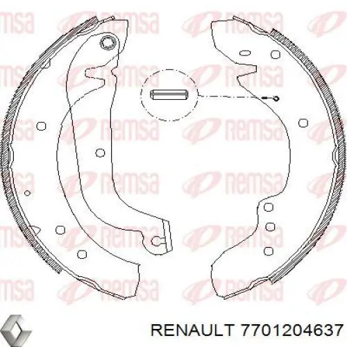 Задние барабанные колодки 7701204637 Renault (RVI)