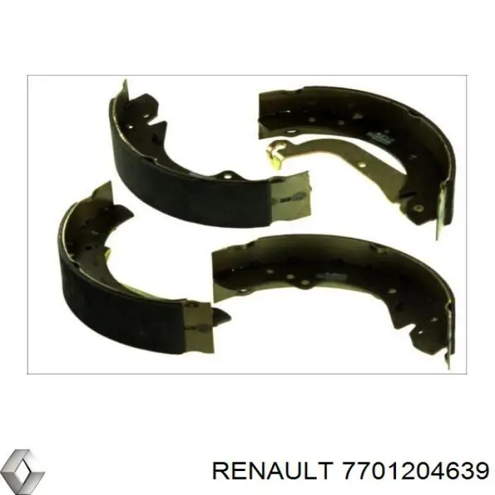 Задние барабанные колодки 7701204639 Renault (RVI)