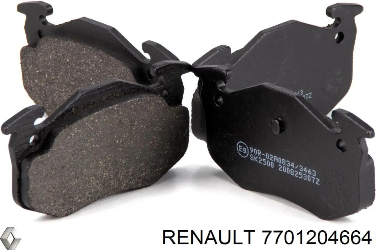 Задние тормозные колодки 7701204664 Renault (RVI)