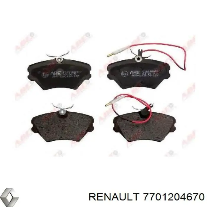 Передние тормозные колодки 7701204670 Renault (RVI)