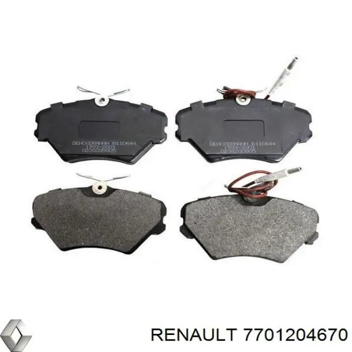 Передние тормозные колодки 7701204670 Renault (RVI)