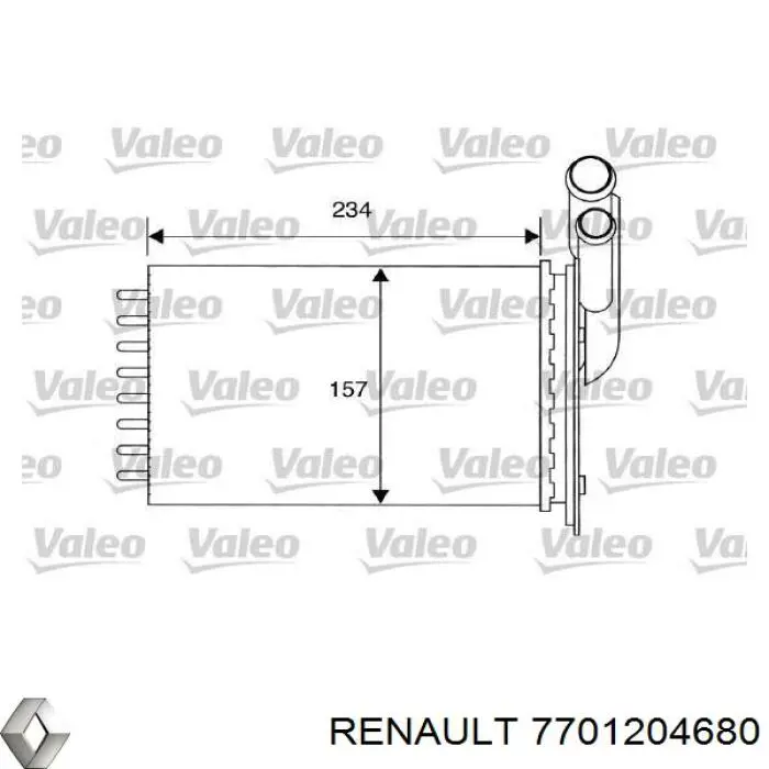 7701204680 Renault (RVI) радиатор печки