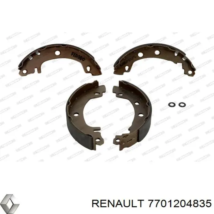 Задние барабанные колодки 7701204835 Renault (RVI)