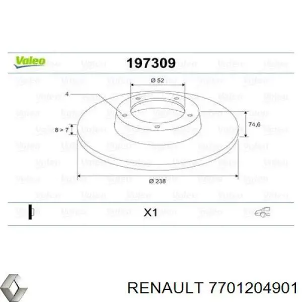 Задний тормозной диск Renault (RVI) 7701204901 цена, от 25.83 USD
