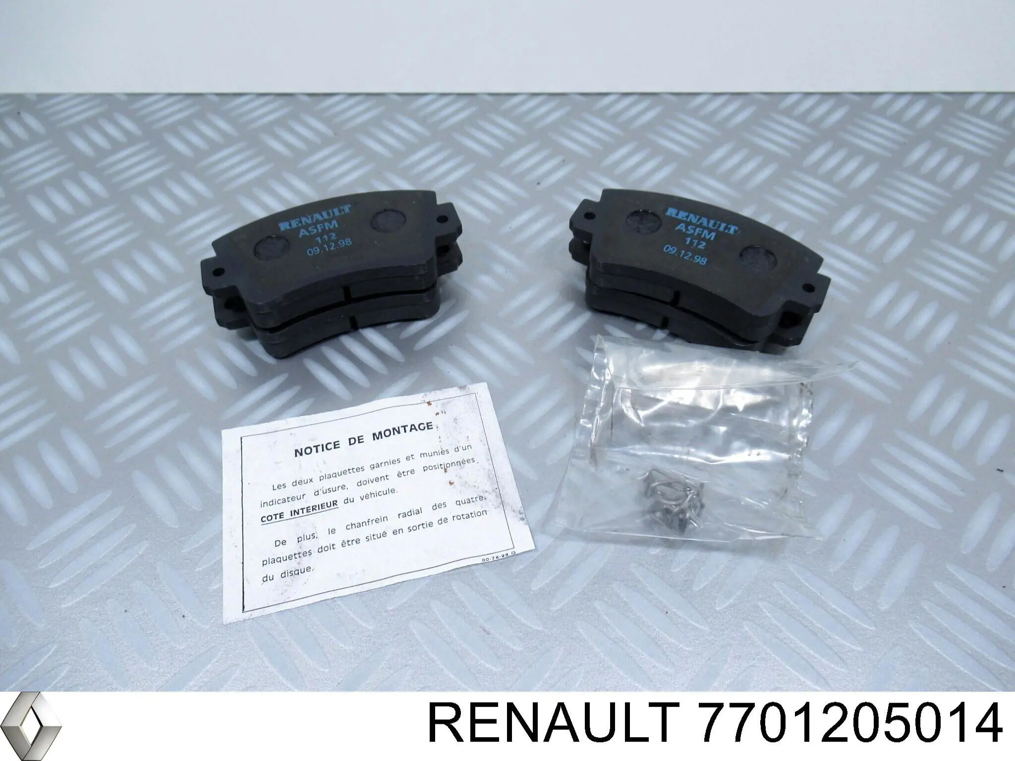 7701205014 Renault (RVI) колодки тормозные передние дисковые