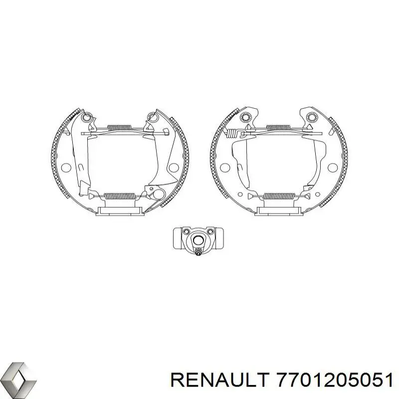 Zapatas de frenos de tambor traseras 7701205051 Renault (RVI)