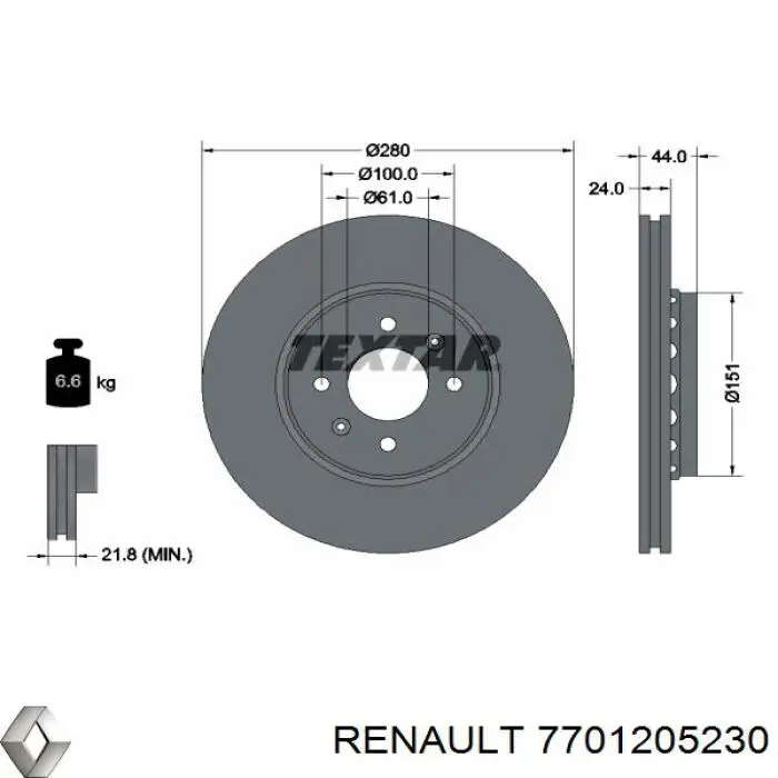 Купить 7701205230 Renault (RVI) Ротор тормозной