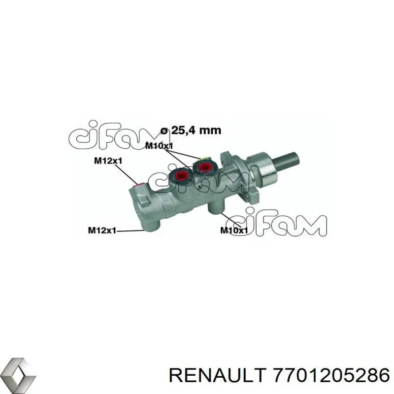Купить 7701205286 Renault (RVI) Главный тормозной цилиндр