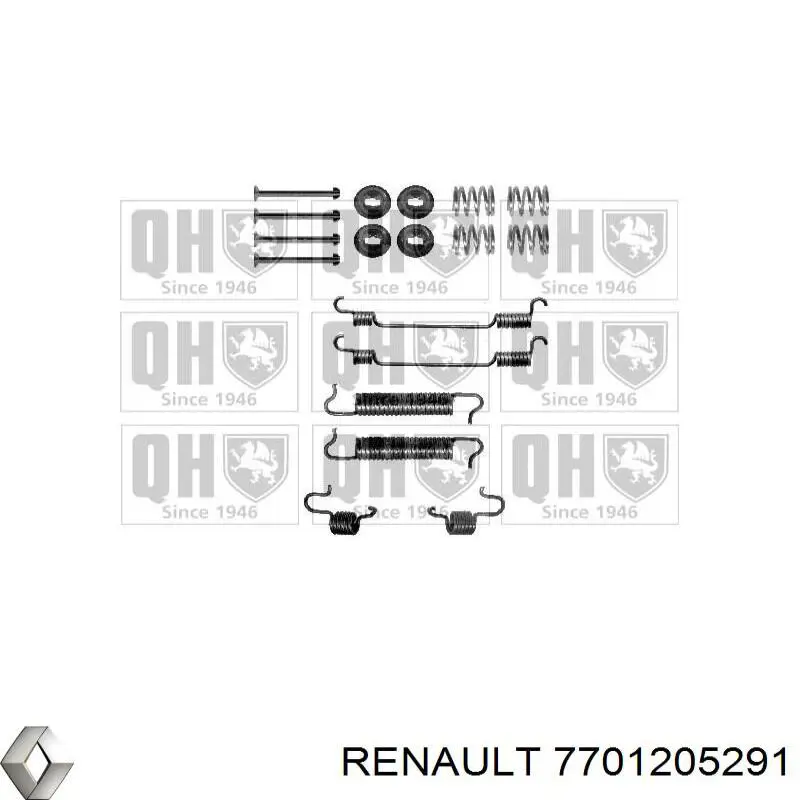 7701205291 Renault (RVI) Комплект монтажный задних барабанных колодок