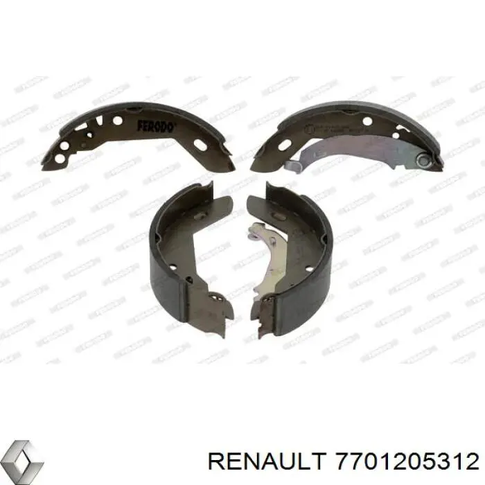 Задние барабанные колодки 7701205312 Renault (RVI)