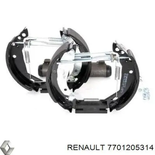 Колодки тормозные задние барабанные, в сборе с цилиндрами, комплект Renault (RVI) 7701205315