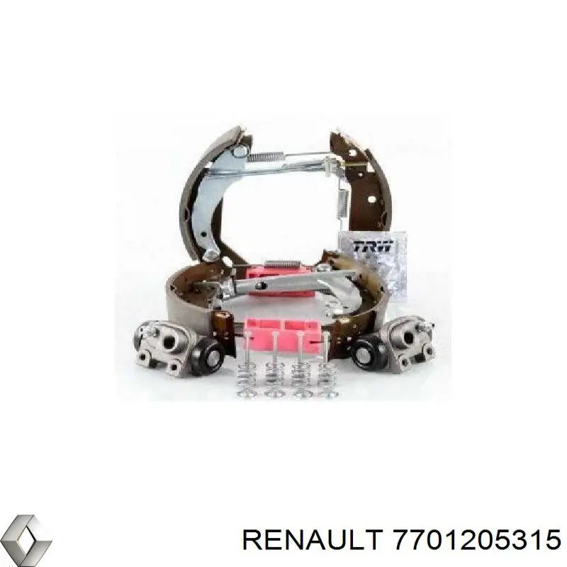 Колодки тормозные задние барабанные, в сборе с цилиндрами, комплект Renault (RVI) 7701205315 цена, от 14.90 USD
