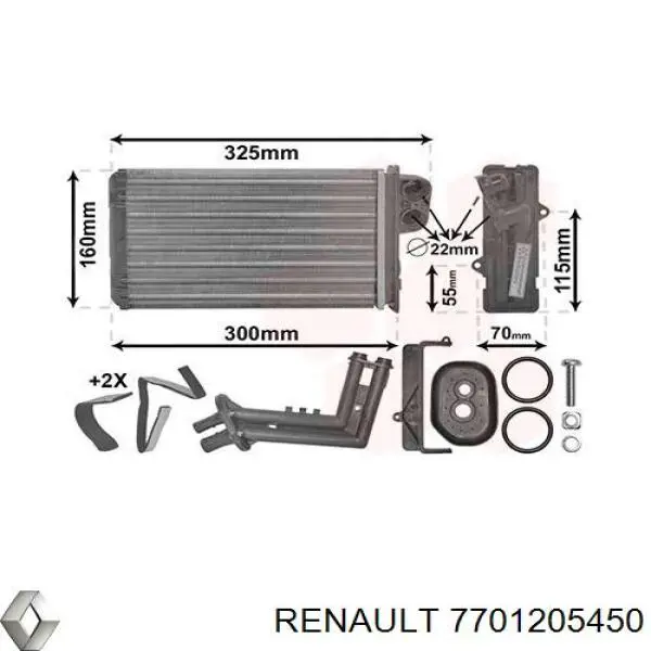 Радиатор печки (отопителя) Renault (RVI) 7701205450 цена, от 27.48 USD