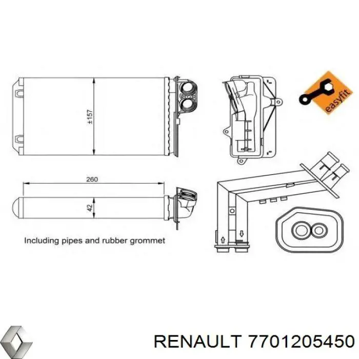 Купить 7701205450 Renault (RVI) Радиатор печки