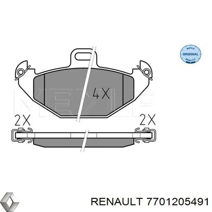 Колодки дисковые  Renault (RVI) 7701205491 цена, от 15.50 USD