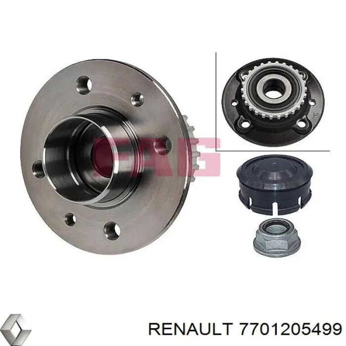 Ступицы задних колес Renault (RVI) 7701205499 цена, от 34.70 USD