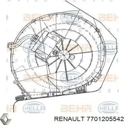Мотор вентилятора печки (отопителя салона) Renault (RVI) 7701205542 цена, от 48.02 USD