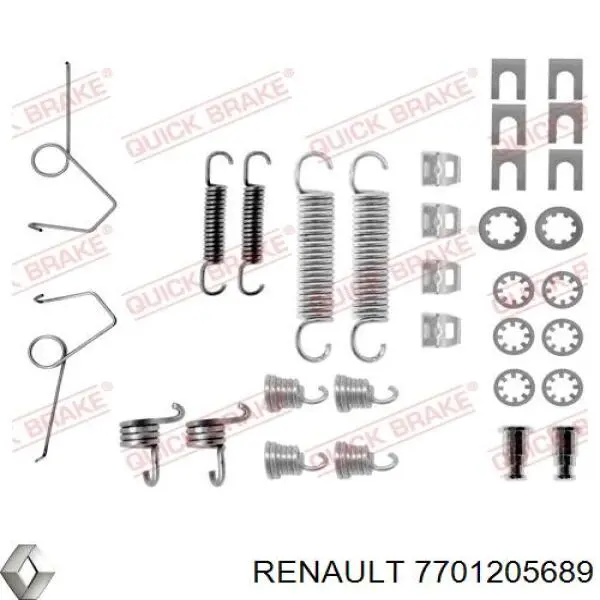 Задние барабанные колодки 7701205689 Renault (RVI)