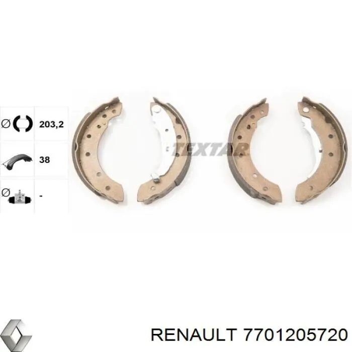 7701205720 Renault (RVI) задние барабанные колодки