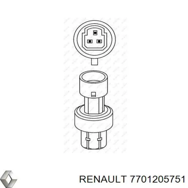 Датчик давления кондиционера 7701205751 Renault (RVI)
